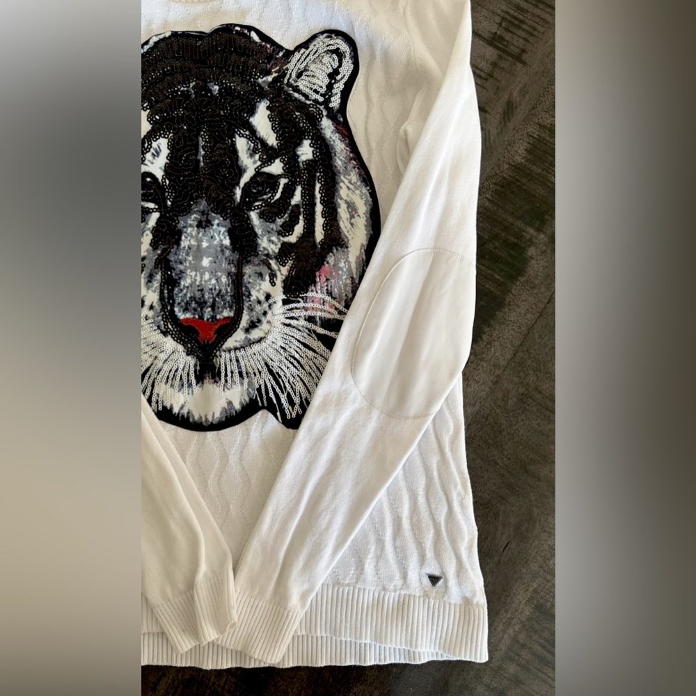 Guess White Tiger Sequin Jacket - image 4